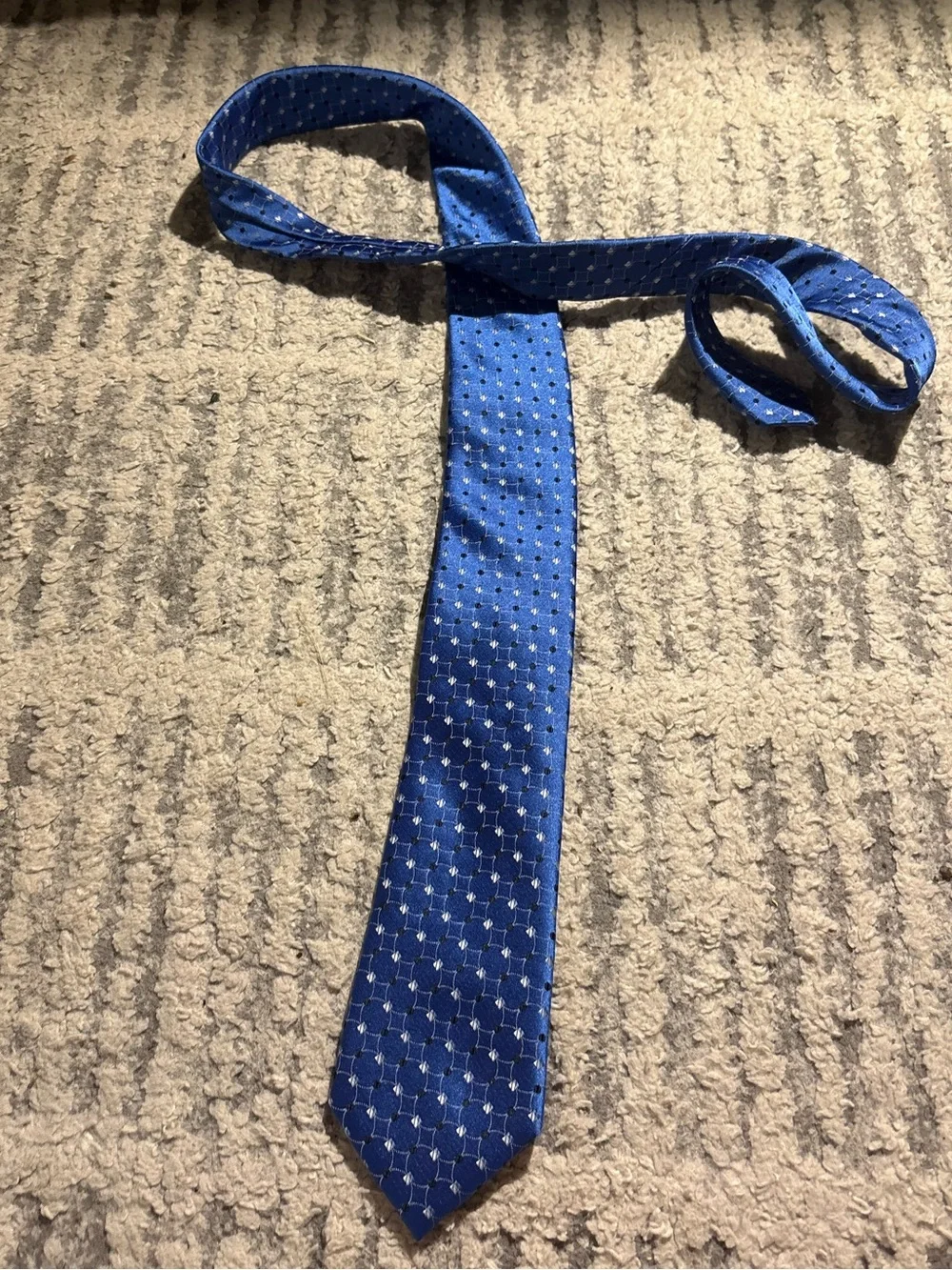 Michael kors blue white dot satin smart neck tie